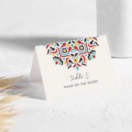 Luxury Aesthetic Geo Mandala Wedding Place Card Kaart