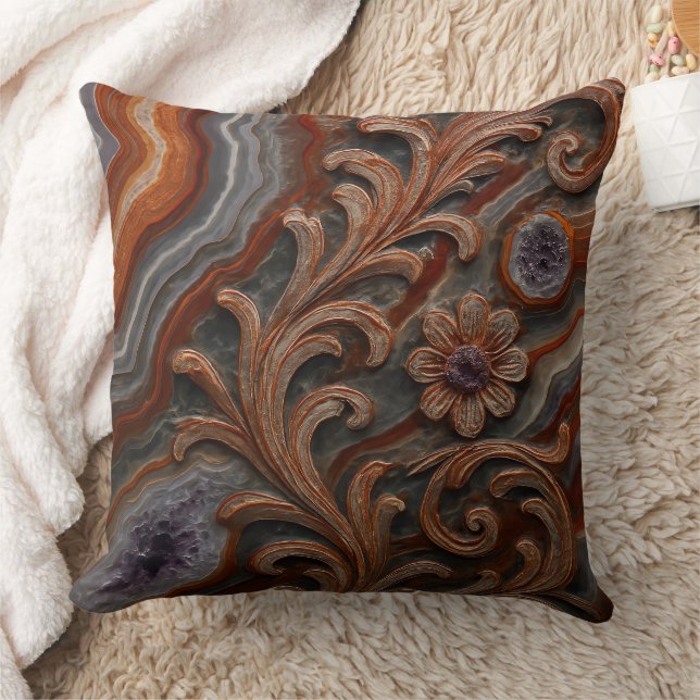 Luxury Agate and Geode Mineral Decorative Pillow Kussen (Deken)
