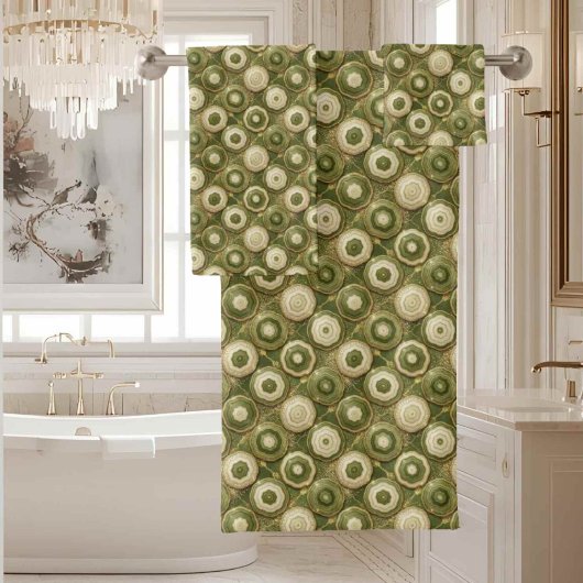 Luxury Agate | Geode Handdoekenset - Olijfgroen Bad Handdoek