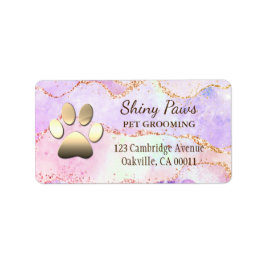 Luxury Agate Glitter Dog Paw Pet Grooming Etiket