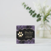 Luxury Agate Glitter Dog Paw Pet Grooming Vierkante Visitekaartje (Staand voorkant)