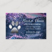 Luxury Agate Glitter Dog Paw Pet Grooming Visitekaartje (Voorkant)