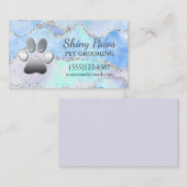 Luxury Agate Glitter Dog Paw Pet Grooming Visitekaartje (Voorkant / Achterkant)