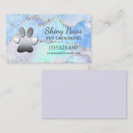 Luxury Agate Glitter Dog Paw Pet Grooming Visitekaartje