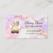 Luxury Agate Glitter Dog Paw Pet Grooming Visitekaartje (Voorkant)