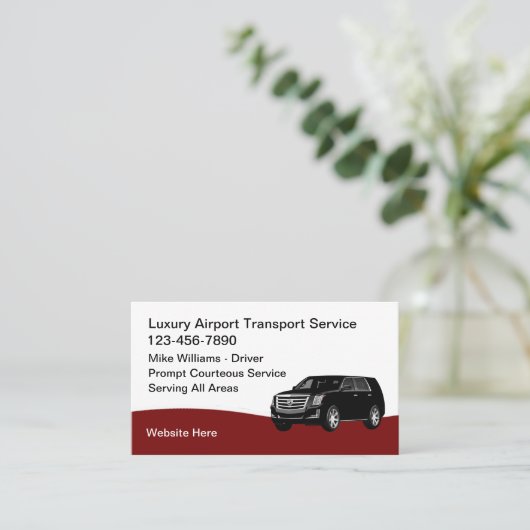 Luxury Airport Transport Taxi Service Visitekaartje (Staand voorkant)