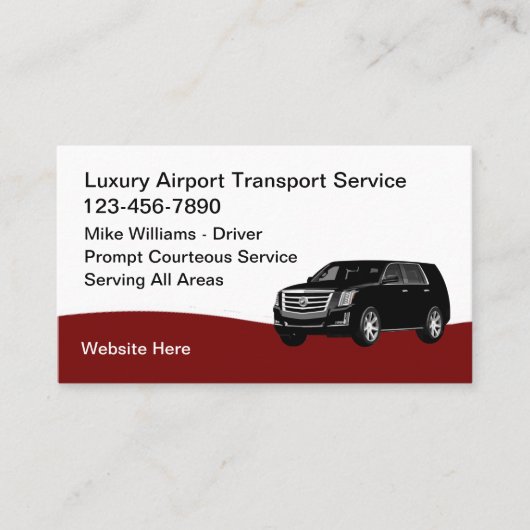 Luxury Airport Transport Taxi Service Visitekaartje (Voorkant)