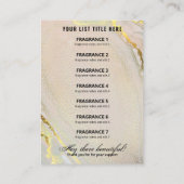 Luxury Alcohol Kaart productprijslijst Visitekaartje (Achterkant)