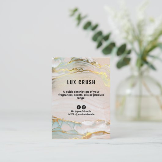 Luxury Alcohol Kaart productprijslijst Visitekaartje (Staand voorkant)