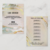 Luxury Alcohol Kaart productprijslijst Visitekaartje (Voorkant / Achterkant)