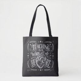 Luxury All-Over-Print Teacher Work of Heart Tote B Bag