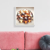 Luxury Amber Glass Spheres - 3D Crystal Abstract W Canvas Afdruk (Insitu (Woonkamer))
