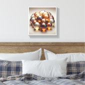 Luxury Amber Glass Spheres - 3D Crystal Abstract W Canvas Afdruk (Insitu (Slaapkamer))