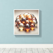 Luxury Amber Glass Spheres - 3D Crystal Abstract W Canvas Afdruk (Insitu (Houten vloer))