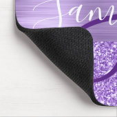 Luxury Amethyst Glitter Gepersonaliseerd Monogram Muismat (Hoek)