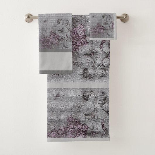 Luxury Angel Modern  Floral Roos Bad Handdoek (Insitu)