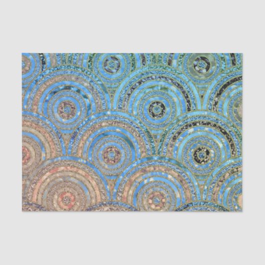 Luxury Aqua Crème Metal Foil Glitter Stippen Circu Tissuepapier (Voorkant)