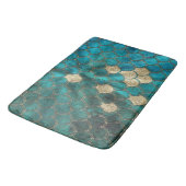 Luxury Aqua Green Mermaid Scales met Gold Glitter Badmat (Gekanteld)
