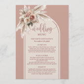 Luxury Arch Pastel Pink Pampas Floral Wedding Menu (Voorkant)