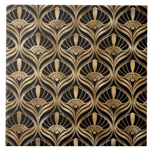 Luxury Art Deco Fan Geometric Pat#5 ID1196 Tegeltje (Voorkant)
