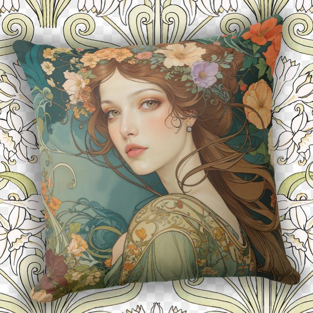 Luxury Art Nouveau Home Accessories Kussen (Creator heeft geüpload)