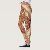 Luxury Athleisure: Golden Red Ornate Full-Length L Leggings (Links)
