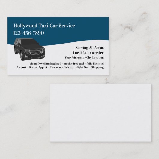 Luxury AUC Service Taxi Visitekaartjes (Voorkant / Achterkant)