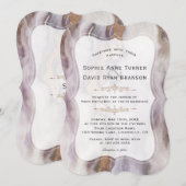 Luxury Aurum Paarse marmer Wedding Kaart (Voorkant / Achterkant)