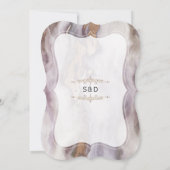 Luxury Aurum Paarse marmer Wedding Kaart (Achterkant)