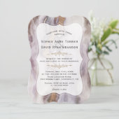 Luxury Aurum Paarse marmer Wedding Kaart (Staand voorkant)