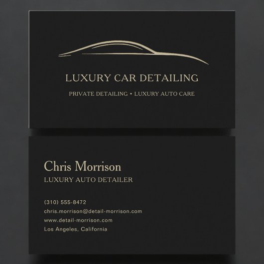 Luxury Auto Detailing Black & Gold Visitekaartje