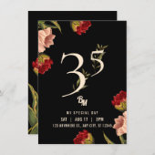 Luxury Avant Garde Baroque BM 35th Birthday Kaart (Voorkant / Achterkant)