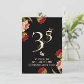 Luxury Avant Garde Baroque BM 35th Birthday Kaart (Staand voorkant)