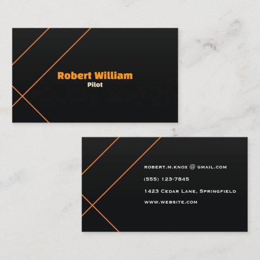 Luxury Aviation Logistics | Modern Minimalistisch Visitekaartje (Voorkant / Achterkant)
