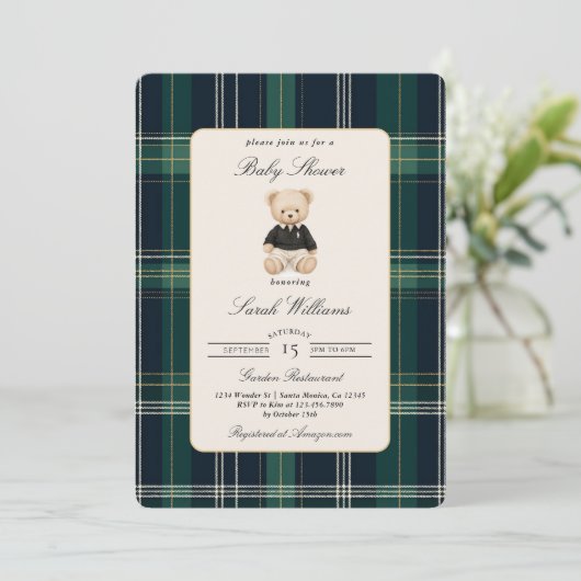 Luxury Baby Boy Shower Boy Kaart (Staand voorkant)