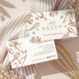 Luxury Baking Utensil Pastry Cake Bakery Shop Logo Visitekaartje