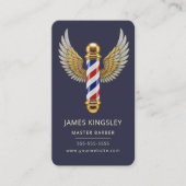 Luxury Barber Pole Haircut Professional Barbershop Visitekaartje (Voorkant)