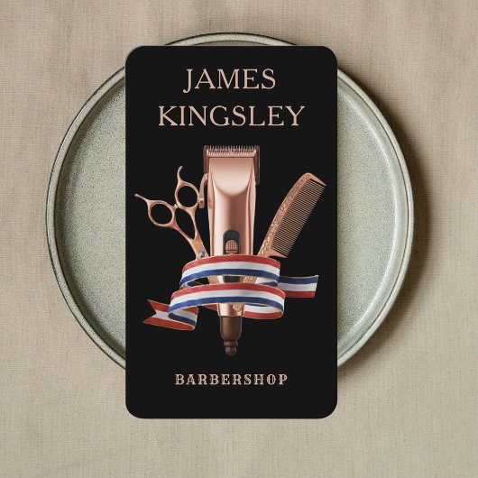 Luxury Barber Studio Professional Barbershop Black Visitekaartje