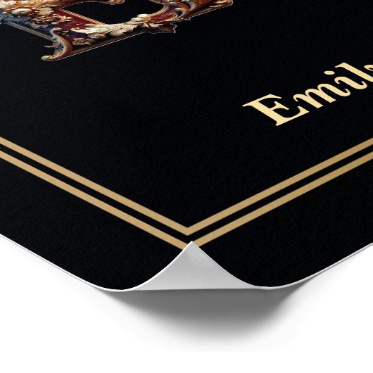 Luxury Baroque Letter E Monogram Poster (Hoek)