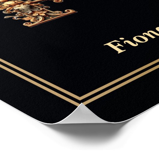 Luxury Baroque Letter F Monogram Poster (Hoek)