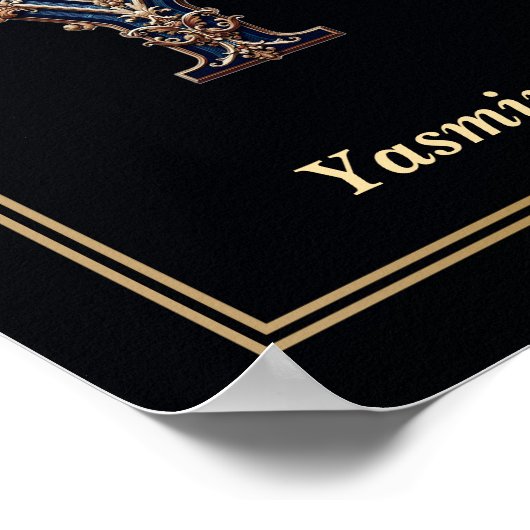 Luxury Baroque Letter Y Monogram Poster  (Hoek)