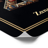 Luxury Baroque Letter Z Monogram Poster  (Hoek)