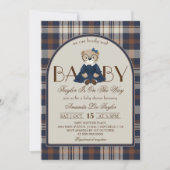Luxury Bear Preppy Girl Baby Shower Kaart (Voorkant)