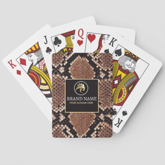 Luxury Beauty Branding Brown Python Snake Skin Pokerkaarten (Achterkant)