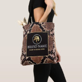 Luxury Beauty Branding Brown Python Snake Skin Tote Bag (Dichtbij)