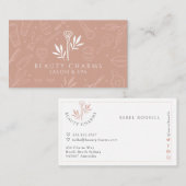 Luxury Beauty Charms Blush Pink Makeup Logo Visitekaartje (Voorkant / Achterkant)