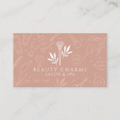 Luxury Beauty Charms Blush Pink Makeup Logo Visitekaartje (Voorkant)