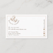 Luxury Beauty Charms Tan & Brown Makeup Logo Visitekaartje (Achterkant)