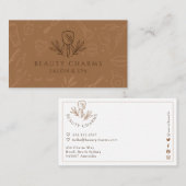 Luxury Beauty Charms Tan & Brown Makeup Logo Visitekaartje (Voorkant / Achterkant)