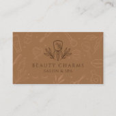 Luxury Beauty Charms Tan & Brown Makeup Logo Visitekaartje (Voorkant)